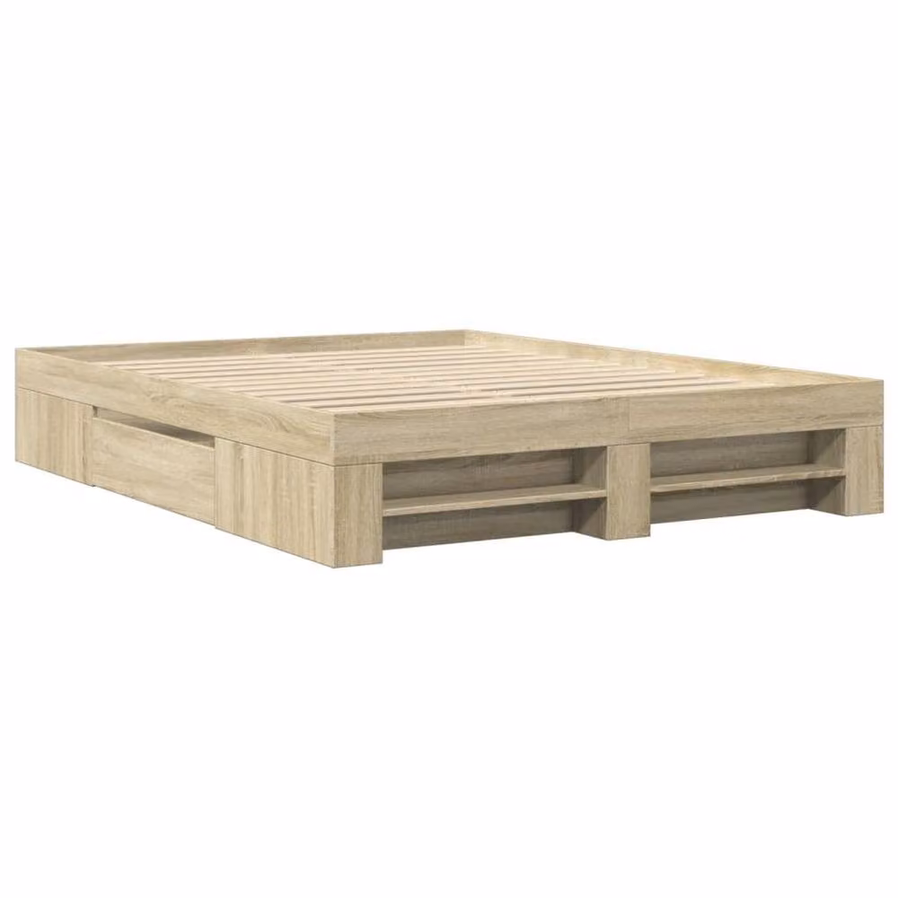 Berkfield Home Sonoma Oak King Size Bed Frame with Drawers in Beige – 3