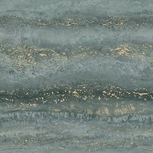 Muriva Semper Marble Abstract Wallpaper in Jade Green and Gold