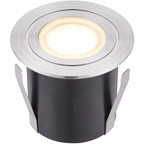 Loops Recessed Outdoor LED Guide Light in Silver Stainless Steel with Warm White Light, IP67 Rated – 1
