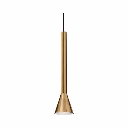 Ideal Lux Diesis LED Slim Dome Pendant Ceiling Light in Brass with Warm White 3000K Glow