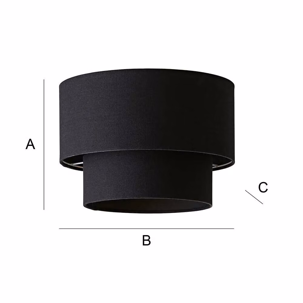 ValueLights Jodie Two Tier Linen Drum Ceiling Lamp Shade in Black and Green – 5