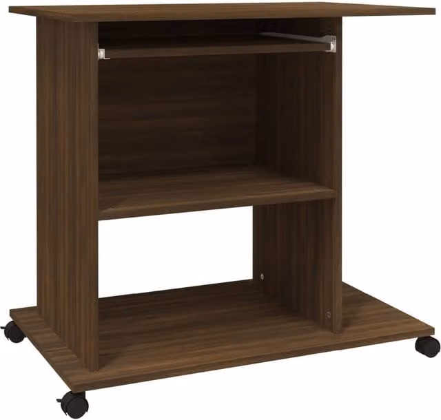 Berkfield Home Computer Desk in Brown Oak, W/D/H: 80 x 50 x 75 cm – 1