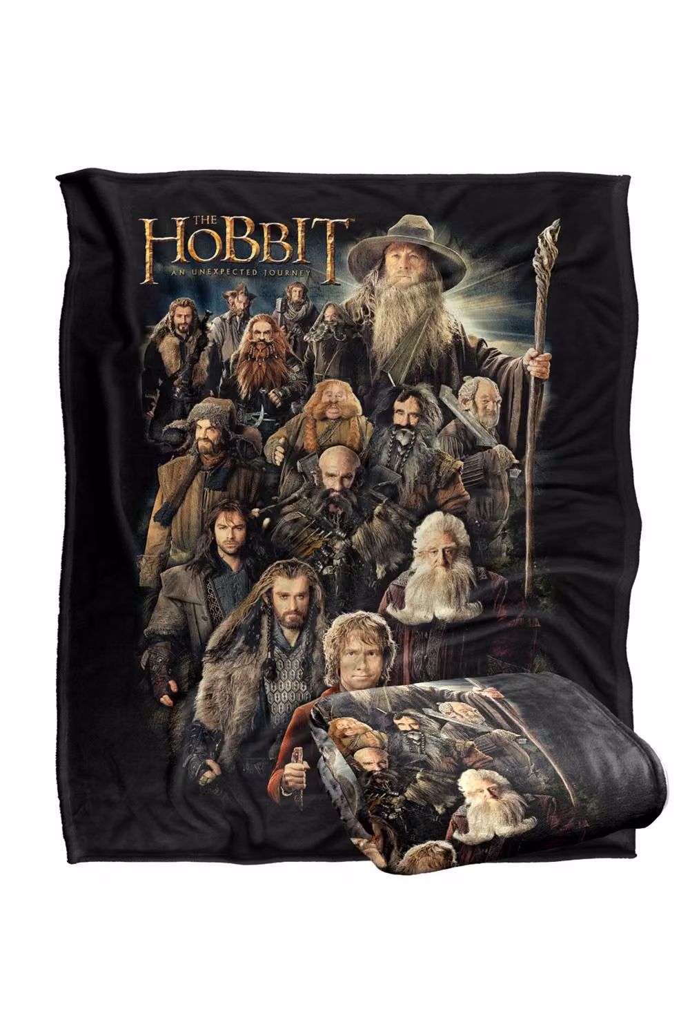 Warner Bros. The Hobbit Somber Company Super Soft Fluffy Polyester Throw Blanket, Large, Black and Multicolour – 2