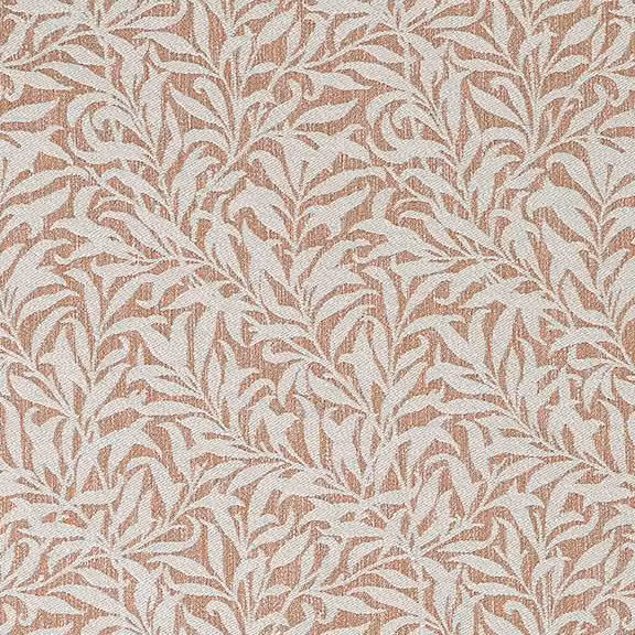 William Morris At Home Willow Bough Floral Woven Fabric in Brick and Orange