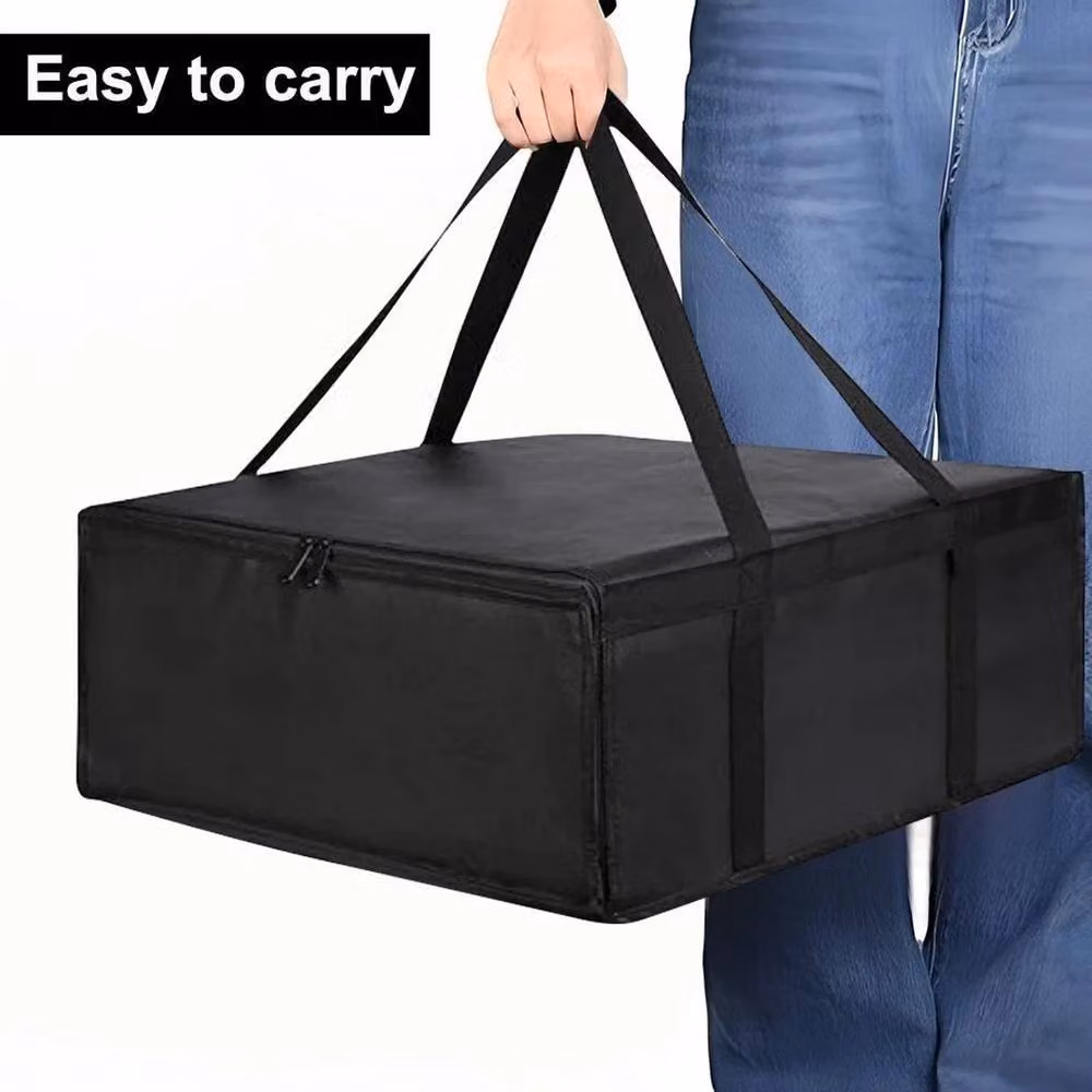 NESTLUNE Fully Thermal Insulated Pizza Delivery Bag in Black, W/D/H: 50.8 x 20.32 x 20.32 cm – 3