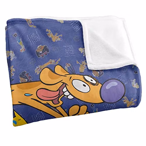 LOGOVISION Nickelodeon Catdog Running and Screaming Super Soft Microfibre Fleece Throw Blanket, White, W: 152 cm, D: 127 cm – 2