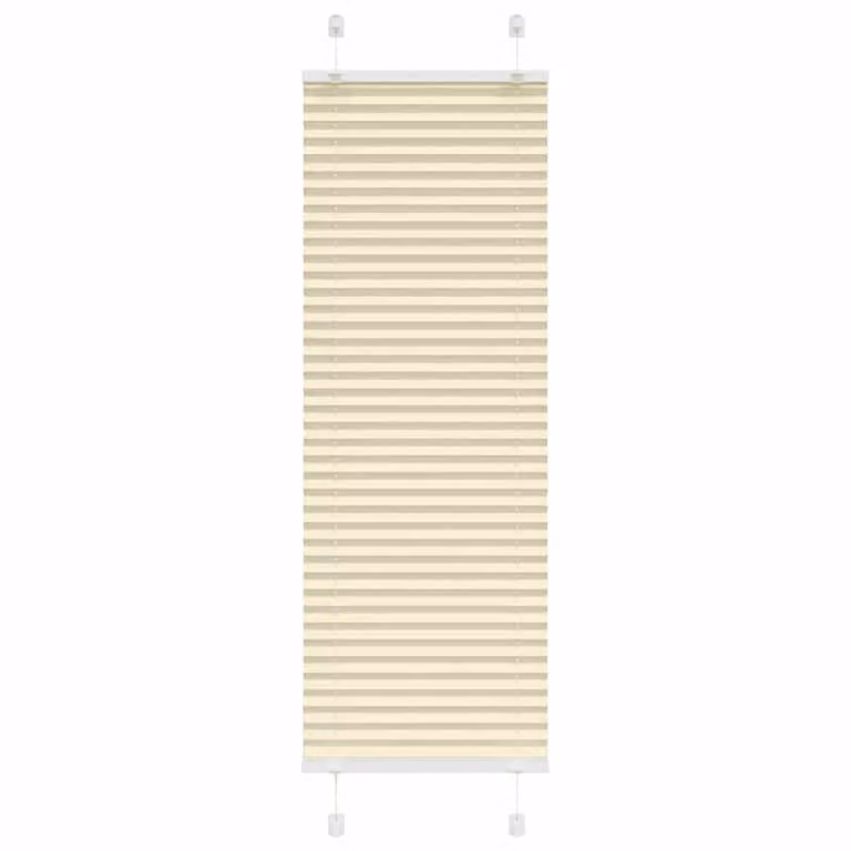 Berkfield Home Single Pleat Fabric Blind in Beige, W: 45 cm, H: 100 cm