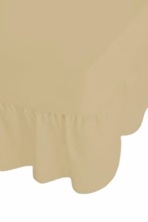 Absolute Home Textiles 68 Pick Polycotton Double Valance Sheet in Cream/Beige