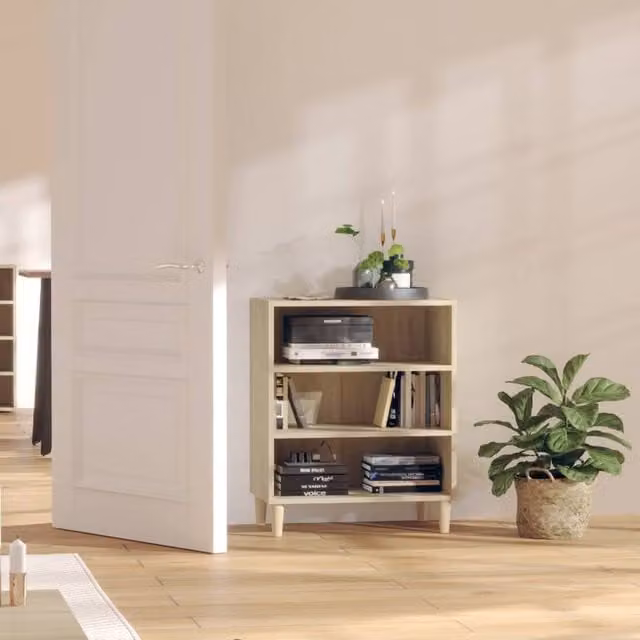 Berkfield Home Sonoma Oak Sideboard in Brown, W/D/H: 57 x 35 x 70 cm