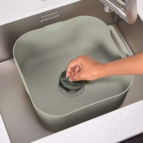 ReBorn Recycled Large Square Washing Up Bowl, 9L, Sage Green – 5