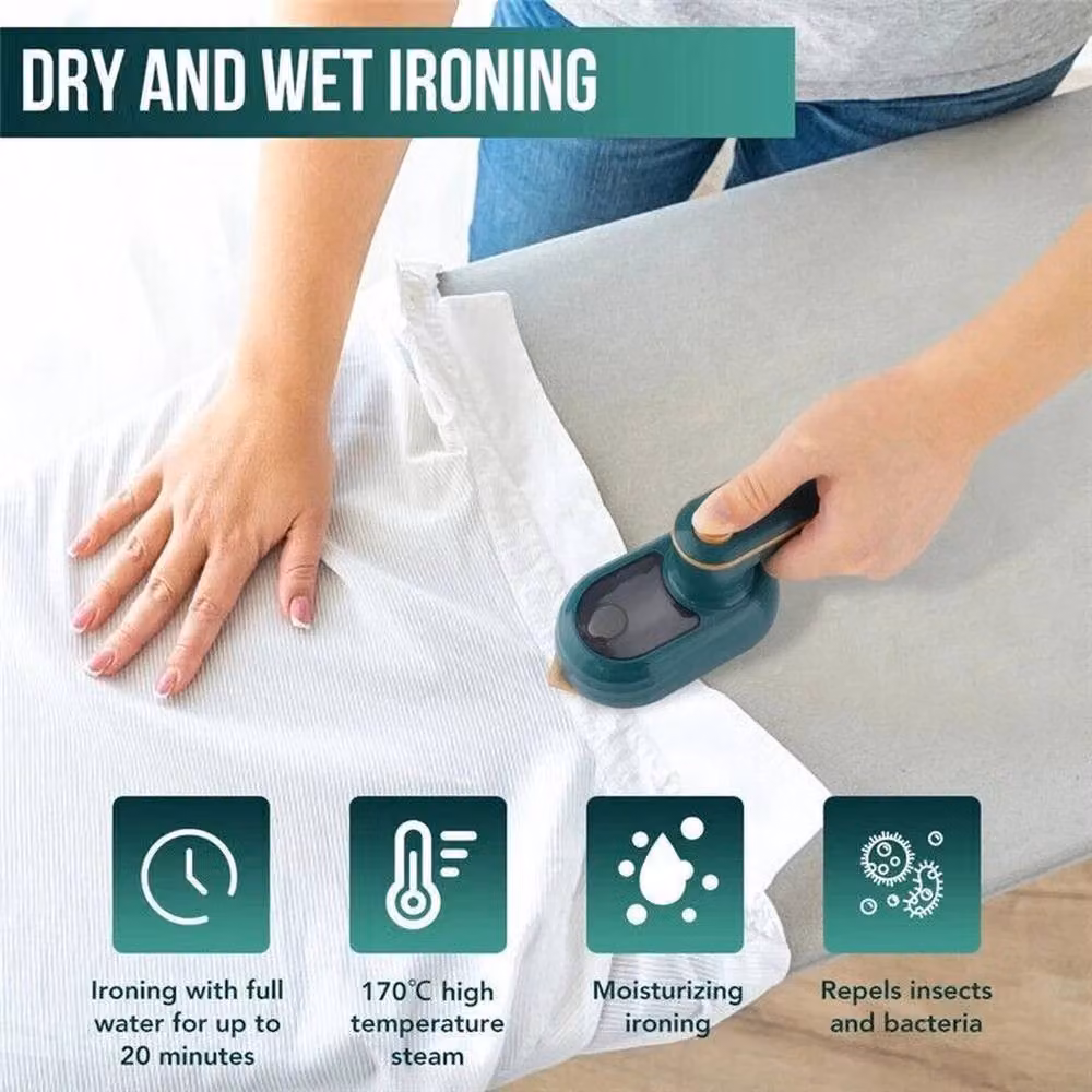 EONLION Portable Mini Micro Handheld Steam Iron and Steamer in Green – 4