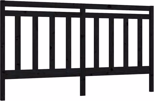 Berkfield Home Black Rustic Solid Pine Wood Bed Headboard W/D/H: 206 x 4 x 100 cm