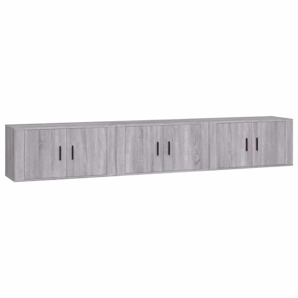 Berkfield Home 3-Piece Wall-Mounted TV Cabinet Set in Grey Sonoma, W/D/H: 80 x 34.5 x 40 cm – 2