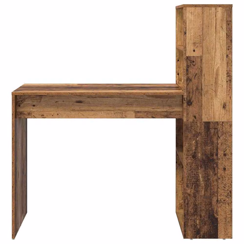 Berkfield Home Writing Desk with Storage in Old Wood Brown, W/D/H: 113 x 54 x 120 cm – 4