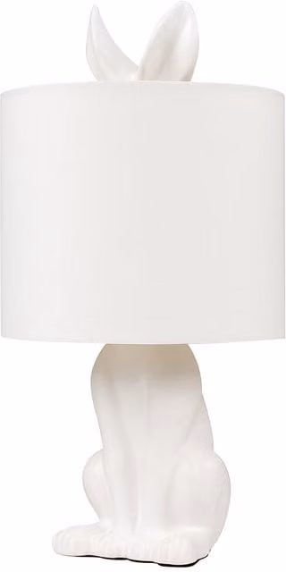 Lepus Hare Ceramic Table Lamp in White