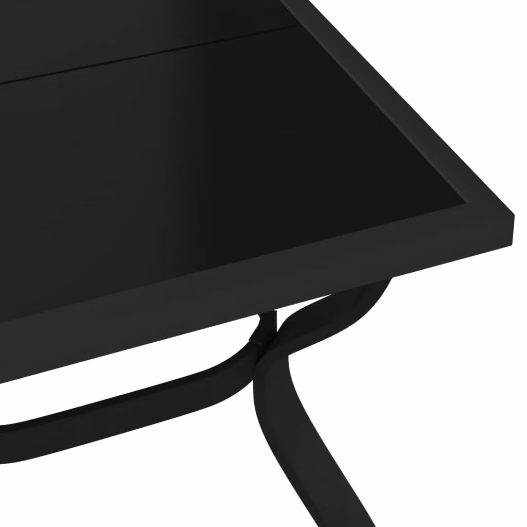 Berkfield Home Garden Table in Black Steel and Glass, W/D/H: 180 x 80 x 70 cm – 2