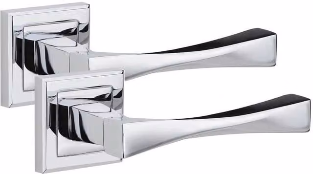 Golden Grace Chrome Bathroom Door Handle Set