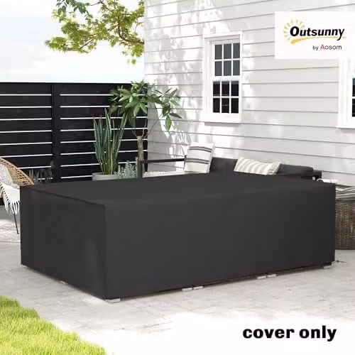 Outsunny Waterproof Anti-UV Sofa Garden Furniture Cover in Black, W/D/H: 222 x 155 x 67 cm – 2