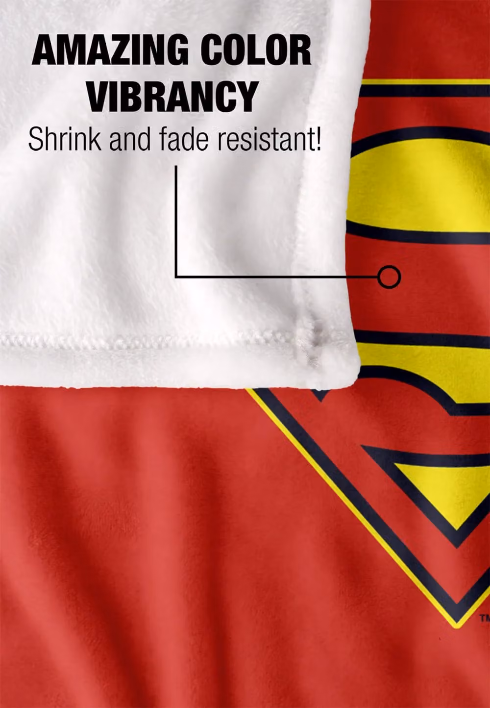 Warner Brothers Superman Silky Touch Super Soft Fluffy Throw Blanket, White and Multicolour, W/D: 152 x 127 cm