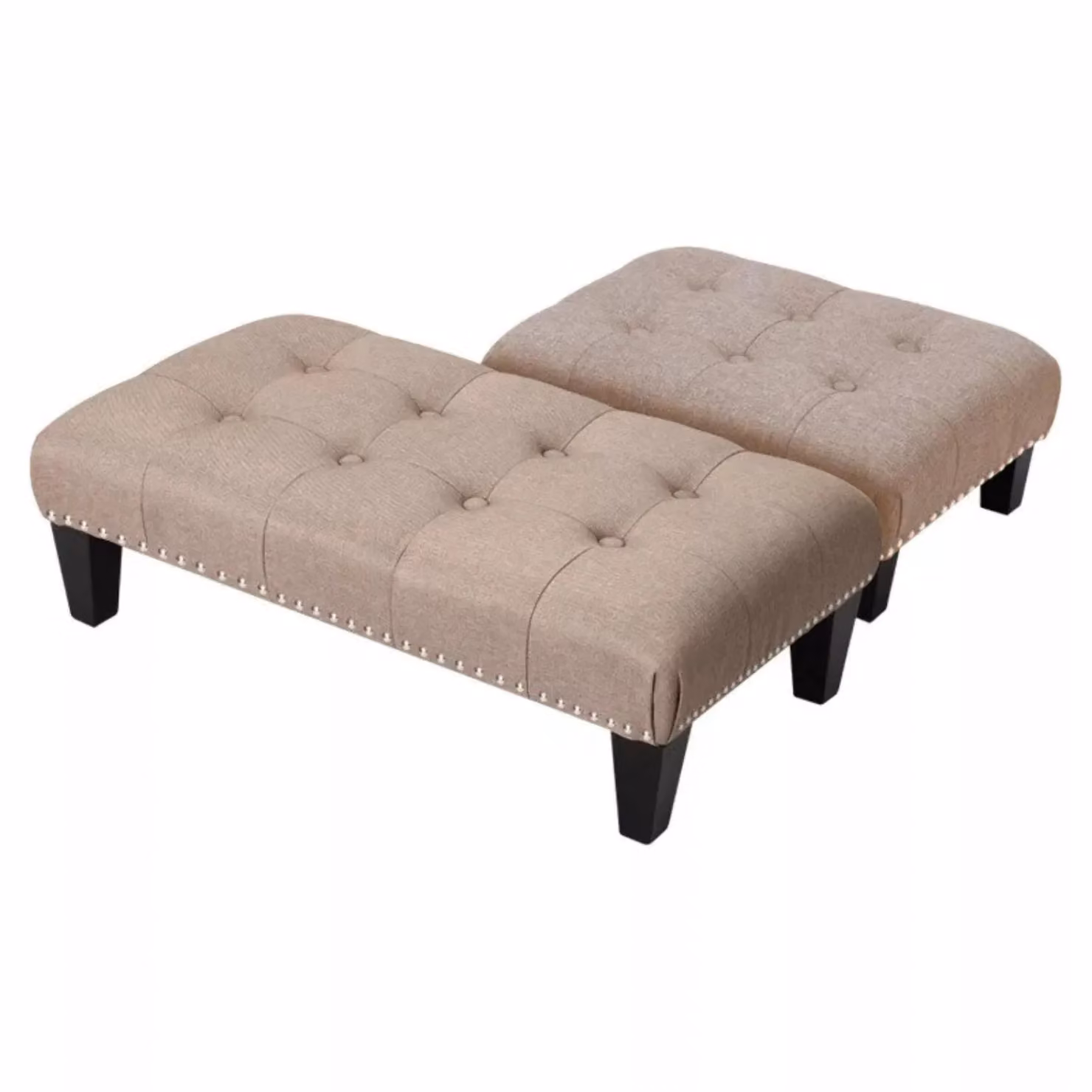 Rafaelo Mobilia Fabric Ottoman Footrest Stool in Beige – 2