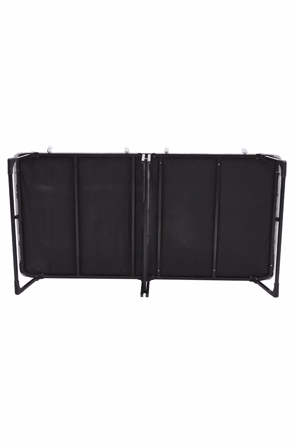 Living and Home Foldable Metal Framed Bed with Foam Mattress and Wheels in Grey – 3