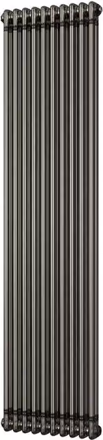UK Radiators Alpha 2 Column Radiator in Raw Metal Silver, H: 180 cm, W: 46 cm