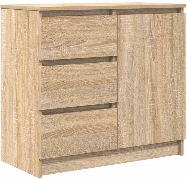 Berkfield Home Sonoma Oak Sideboard with Drawer in Light Tan, W/D/H: 71 x 35 x 65 cm – 1
