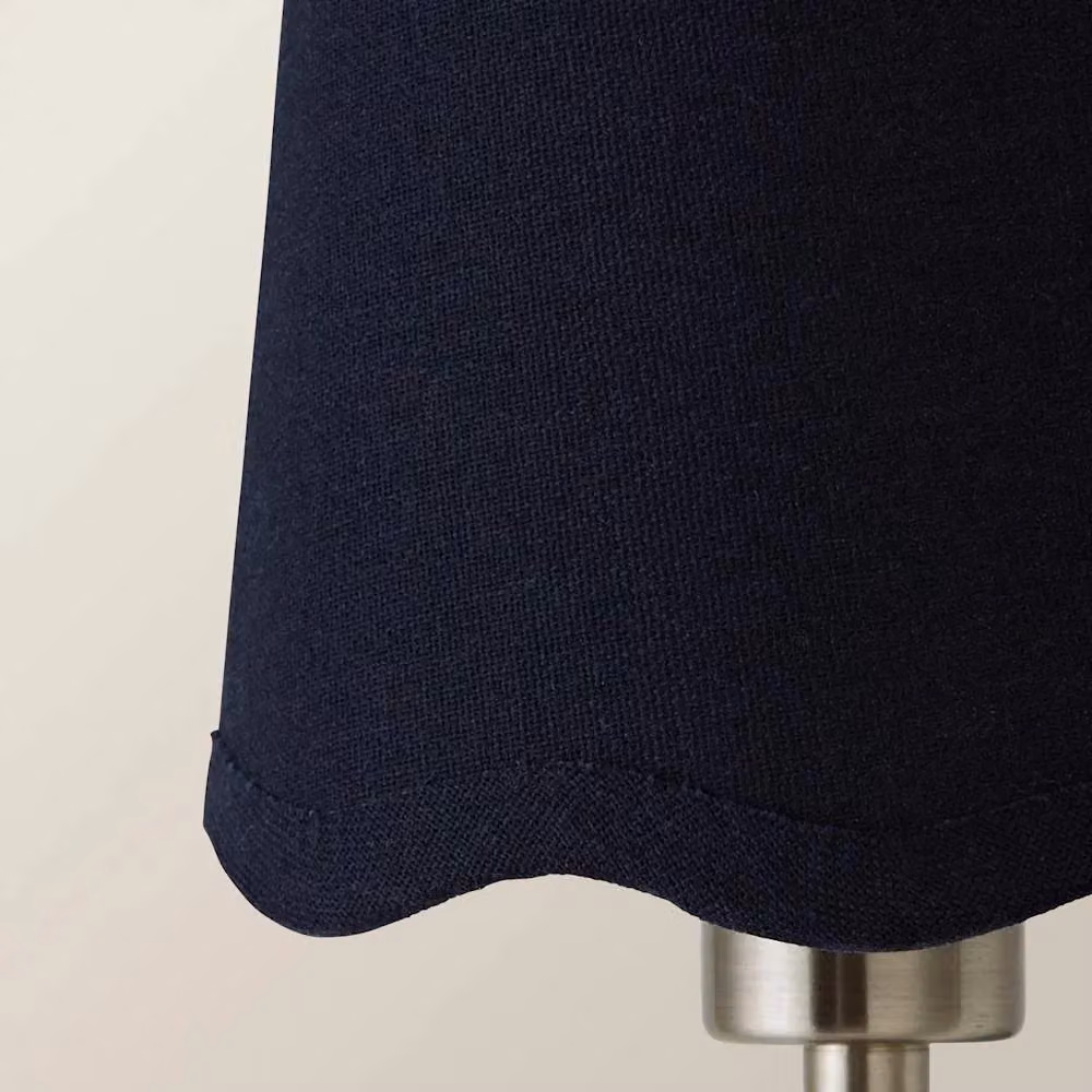 ValueLights Mabel Linen Mini Scallop Edge Ceiling Light Lamp Shade with Trim in Blue, Diameter: 10 cm – 2