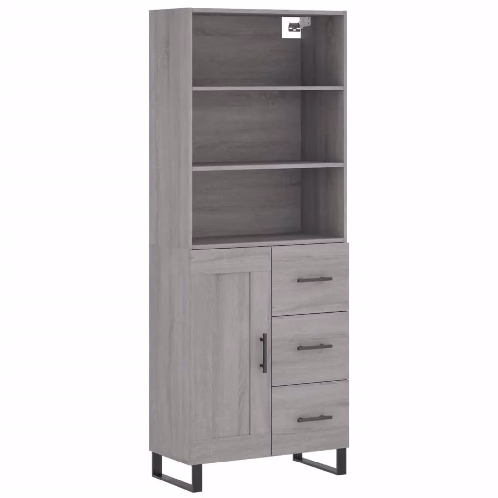 Berkfield Home Grey Sonoma Highboard, H 180 x W 69.5 x D 34 cm – 2