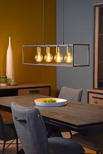 Lucide Ruben Industrial Pendant Light, Black, 4 x E27, Height Adjustable – 2