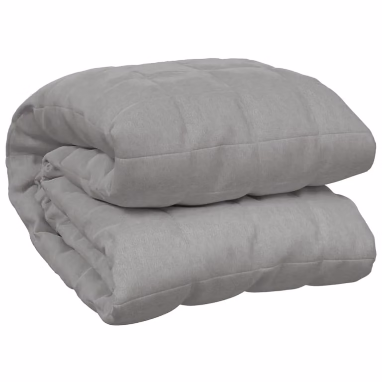 Berkfield Home Grey Weighted Blanket with Glass Beads, W: 120 cm, L: 180 cm, 9 kg