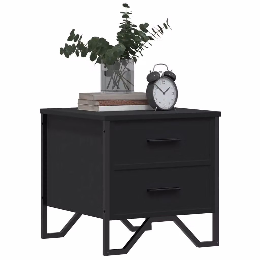 Berkfield Home Black Modern Bedside Cabinet W/D/H: 40 x 41 x 40 cm – 4