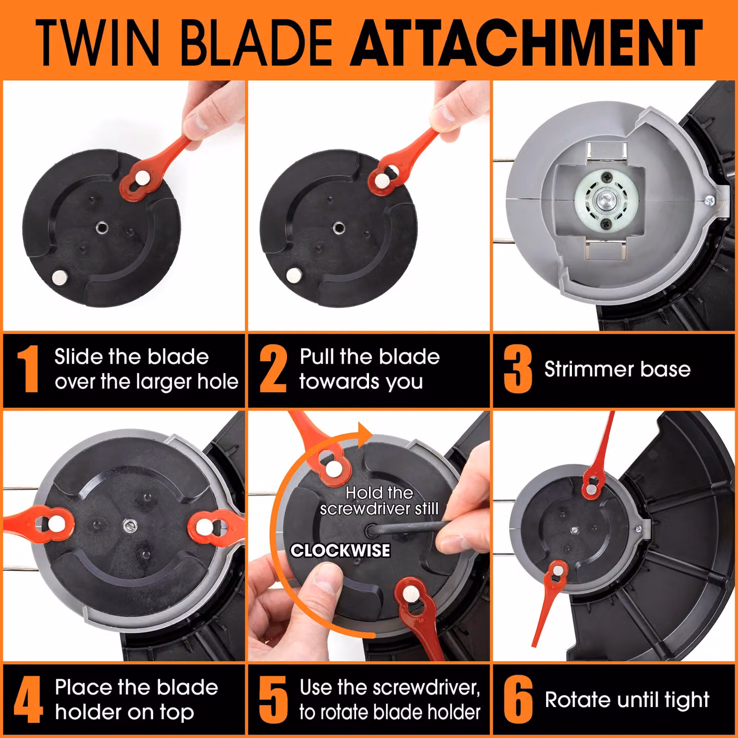 Terratek 20V 2 in 1 Electric Cordless Grass Strimmer and Garden Trimmer with Rechargeable Battery and Blades in Orange – 8