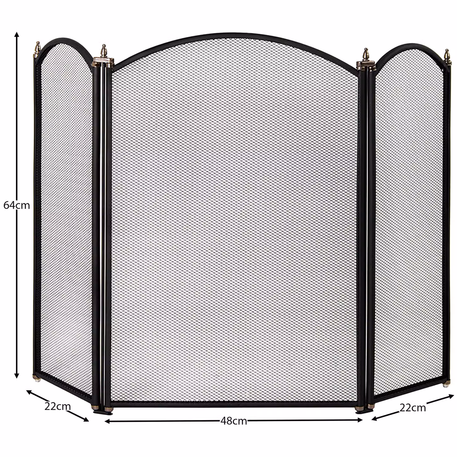 Home Discount Fire Vida Selby 3 Panel Fireplace Guard in Black – 3