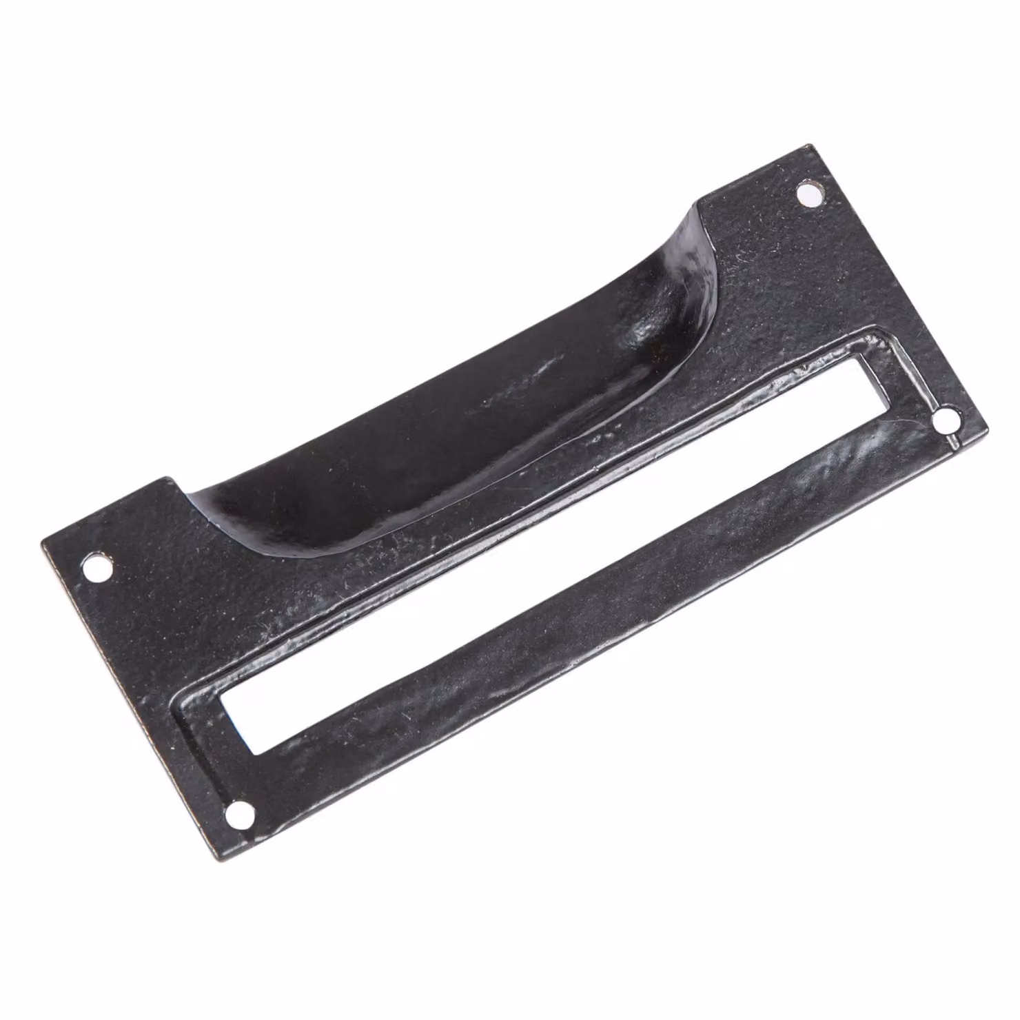 Hammer and Tongs Matt Black Iron Filing Cabinet Drawer Pull with Card Frame, Pack of 4, W: 130 mm, H: 50 mm – 3