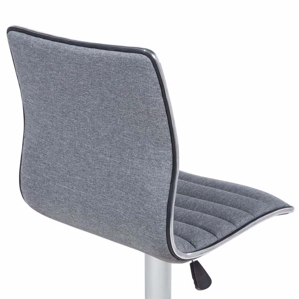 Wyld Haus Grey Fabric Bar Chairs Set of 2 with Chrome Metal Frame and 360 Degree Swivel – 4