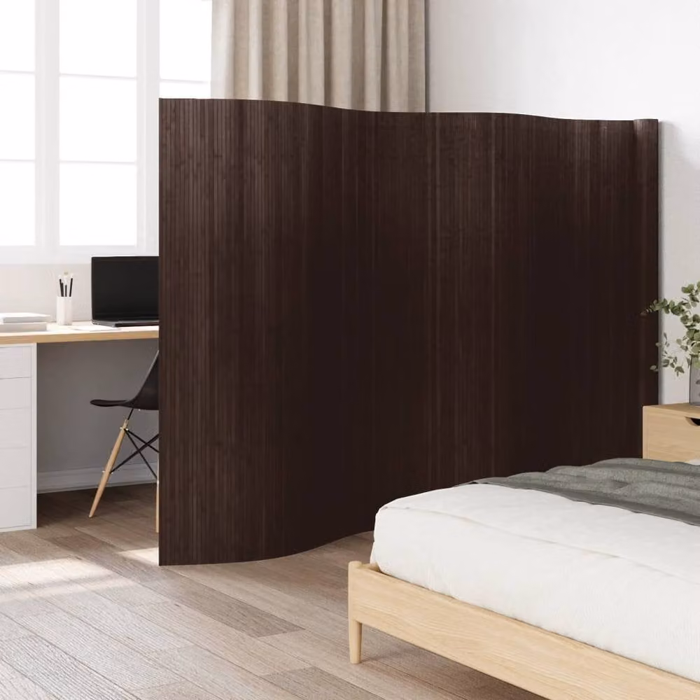 Berkfield Home Bamboo Room Divider in Dark Brown, H 165 cm x W 600 cm – 2