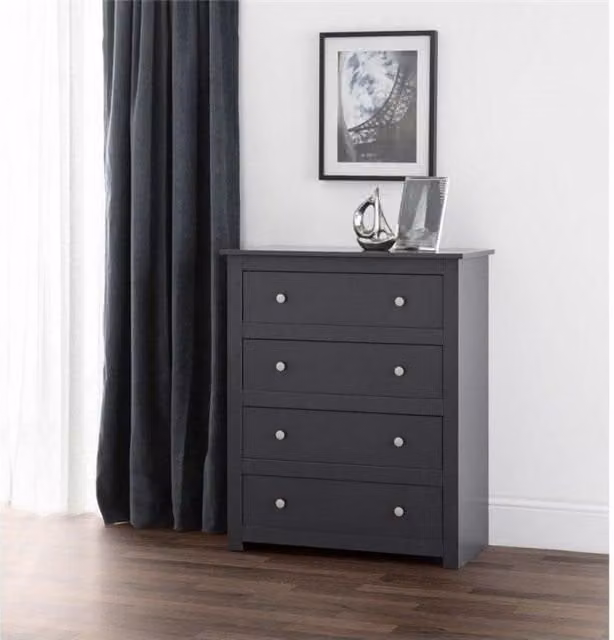 Ashfield Modern Anthracite 4 Drawer Chest in Dark Grey – 1