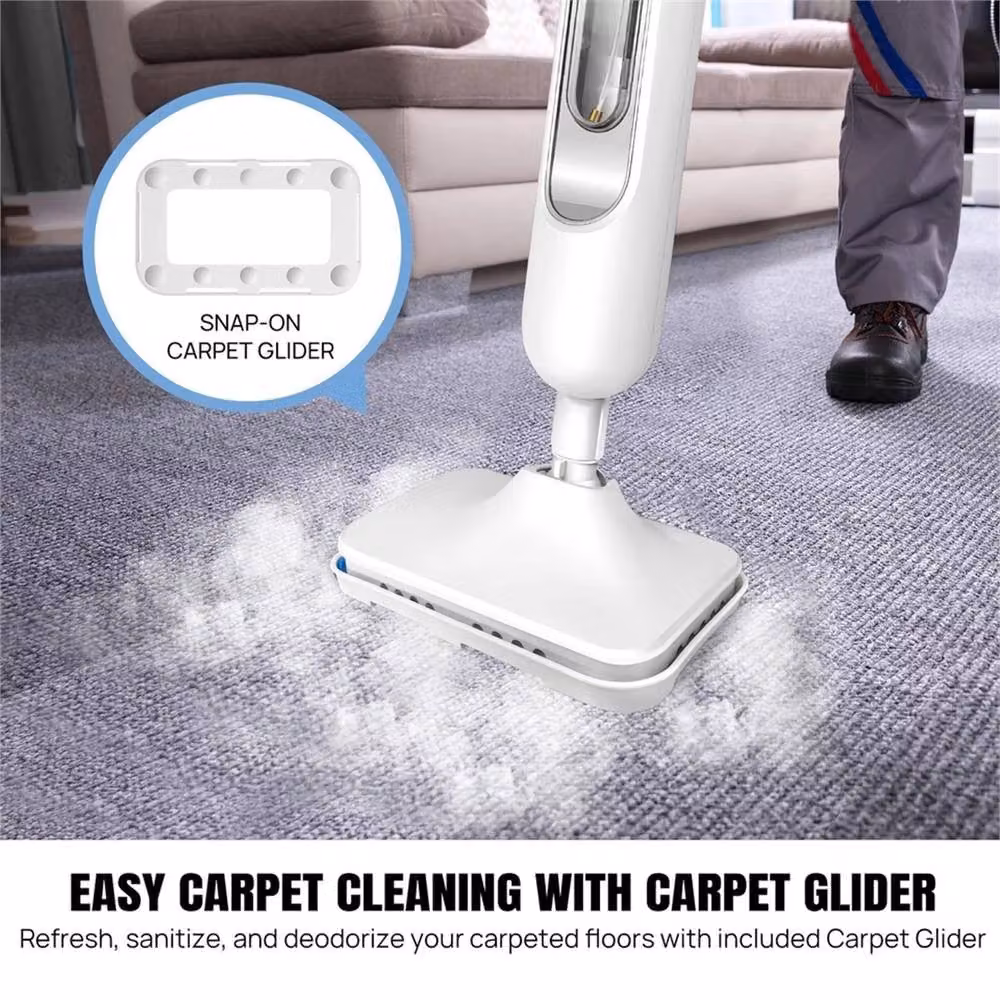Nordara Steam Mop Electric Upright and Handheld Steaming Cleaner, White, H 110 cm x W 35 cm x D 35 cm – 2