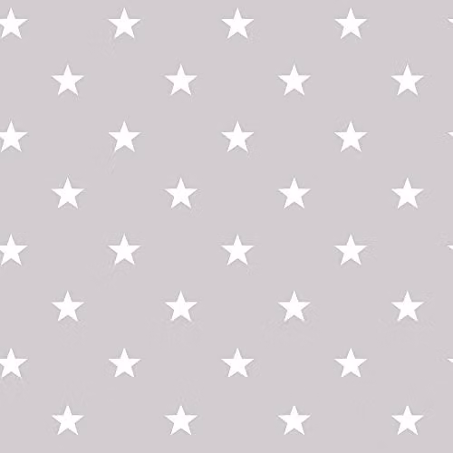 Galerie Deauville 2 Small Stars Geometric Abstract Wallpaper in White and Grey