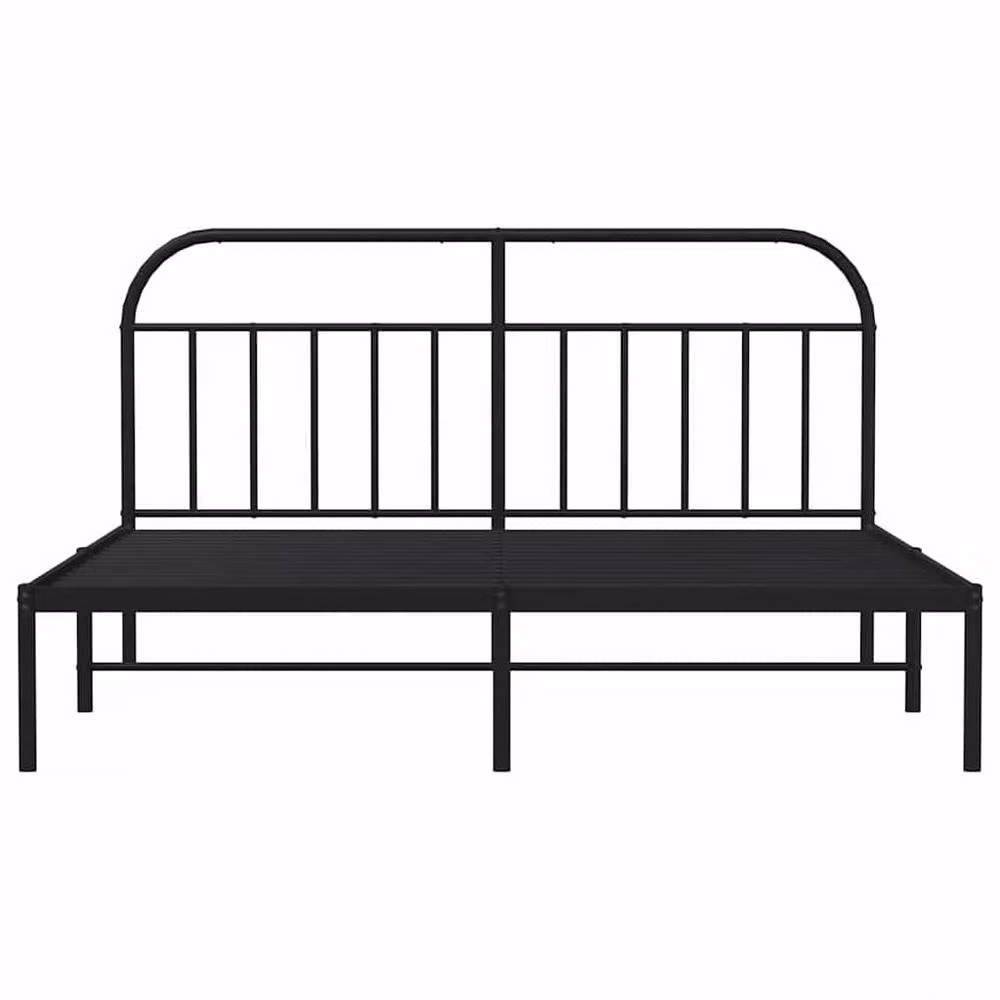 Berkfield Home Metal Bed Frame with Headboard in Black, Super King Size, 180 x 200 cm – 4