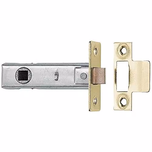 Loops 64mm Tubular Mortice Door Latch in Electro Brassed Gold with Plates and Fixings