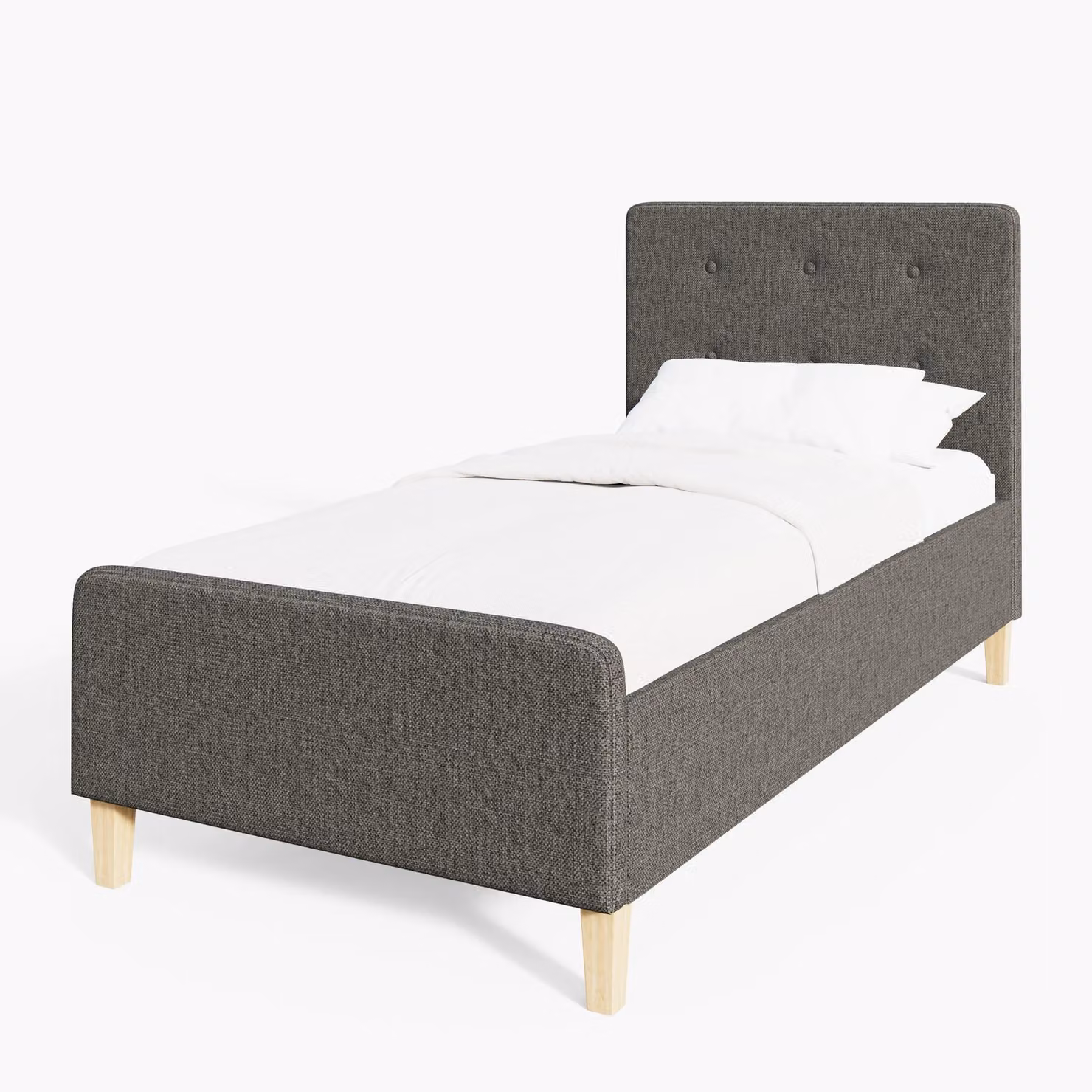 GFW Ashbourne Grey Fabric Upholstered Ottoman Storage Bed Frame, W: 90 cm, D: 190 cm – 2