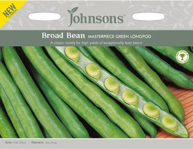 Johnsons Masterpiece Green Longpod Broad Bean Seeds