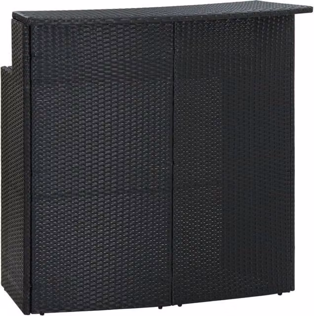 Berkfield Home Black Poly Rattan Garden Bar Table W/D/H: 120 x 55 x 110 cm