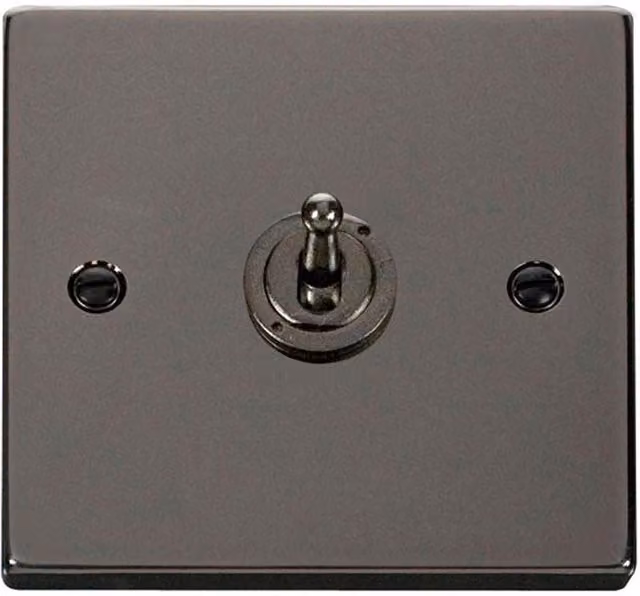 SE Home Black 1 Gang 2 Way Flush Toggle Light Switch
