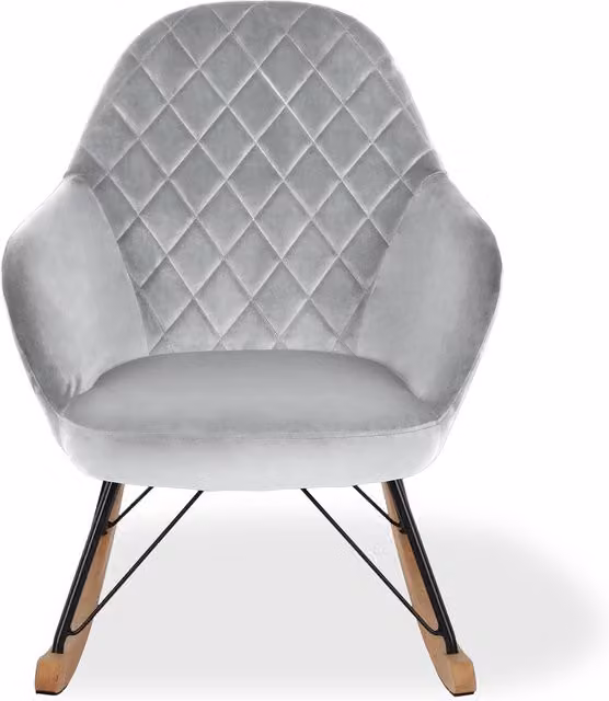 Monarch Hill Dahlia Shell Nursery Rocking Chair in Grey Velvet