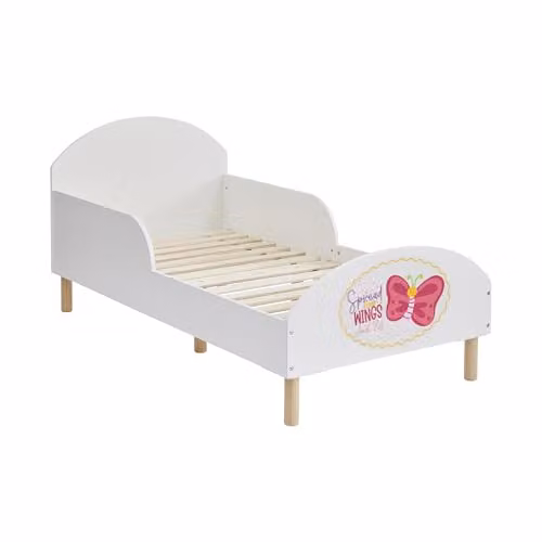 Liberty House Toys Spread Your Wings Kids Toddler Bed in White Solid Pine Wood, H: 68 cm, W: 74 cm, D: 144 cm – 2