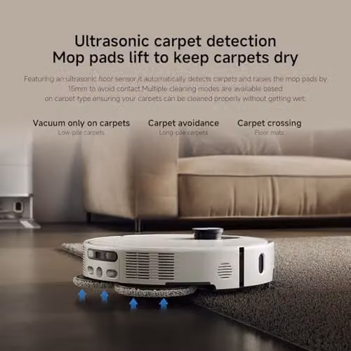 Xiaomi 5 Robot Vacuum Cleaner with Mop, 20000 Pa, White, Laser Navigation with Self-Cleaning Dock and Anti-Tangle Roller – 6