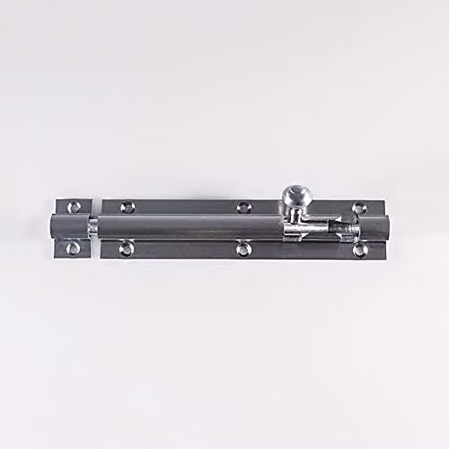 Loops Straight Barrel Surface Mounted Door Bolt Lock in Silver